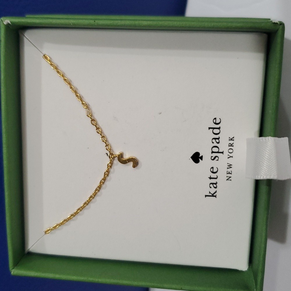 Kate Spade One in a million S initial gold plated pendant necklace new‎